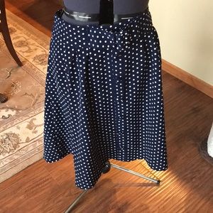 Polka dot a-line skirt with pockets